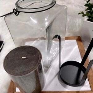 Glass & Iron hanging candle jar